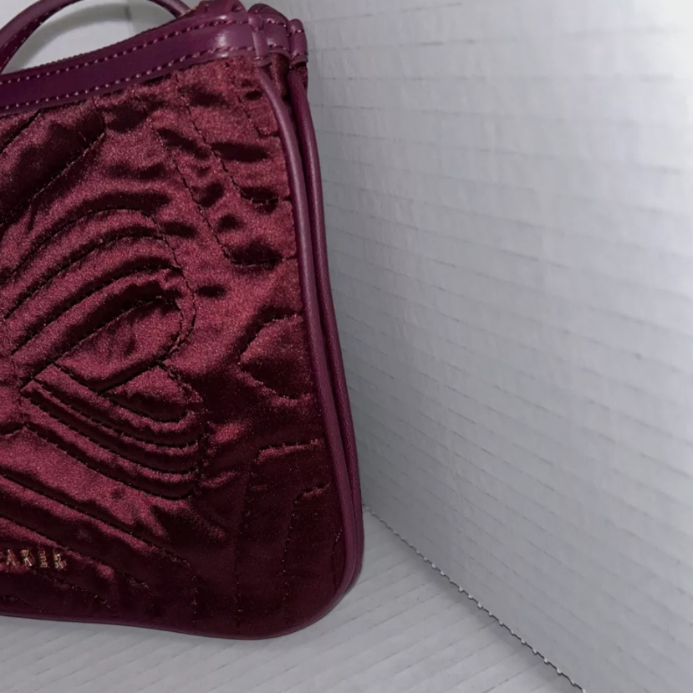 TED BAKER Red Burgundy Crossbody Bow Bag - Picture 5 of 12